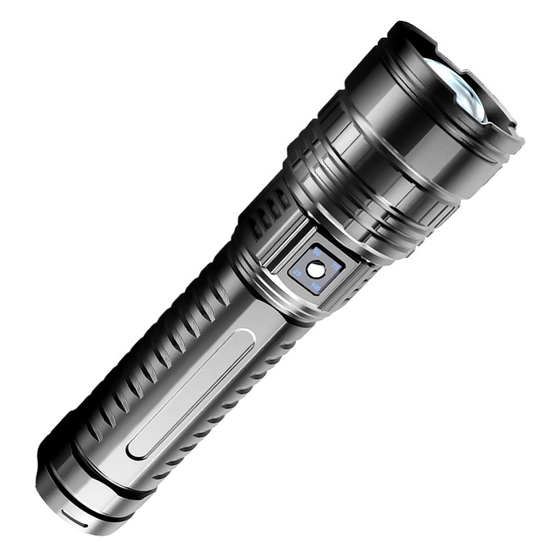 Tiktok cross-border new white laser strong light long-range multi-function TYPE-C charging double light mode LED flashlight