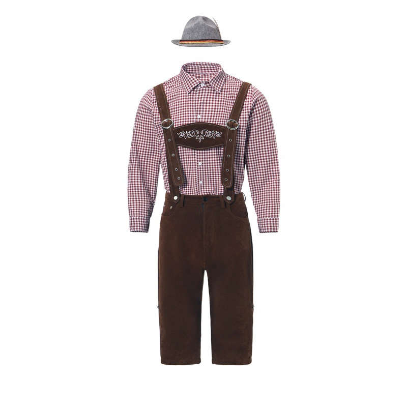 Cross-border new traditional German beer festival clothing Halloween men's long-sleeved gentleman with cap suit beer clothing