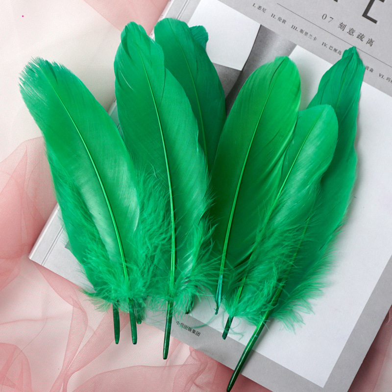 Picture of Feather color goose feather hard big floating dream catcher sunflower kindergarten handmade art class material wings decoration