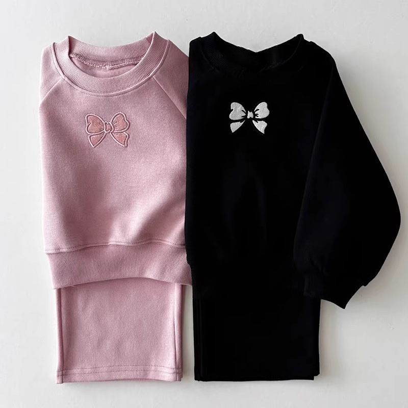 Korean Style Ins Children's New Autumn Loose suit Girl's Autumn Casual Western Style Round Neck Sweat Two-Piece Set