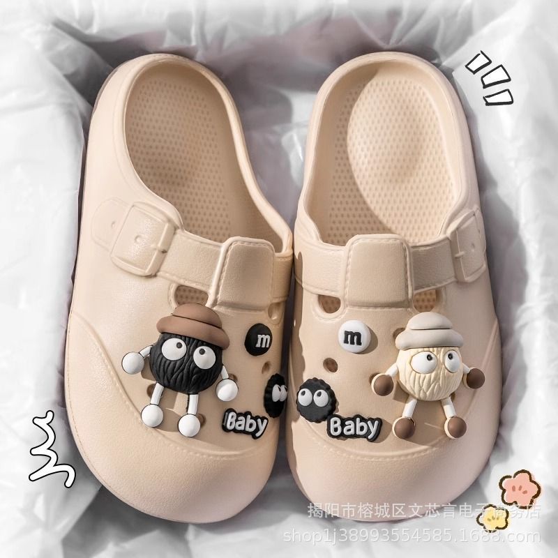 Birkenstock slippers for women, summer outerwear, new summer sandals, closed-toe half-slip, non-slip summer sandals wholesale