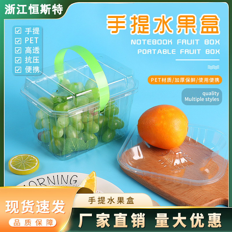 Internet Celebrity Fruit Suitcase Disposable Suitcase 1.0kg Packaging Box Strawberry Grape Winter Jujube Transparent Plastic Fruit Box