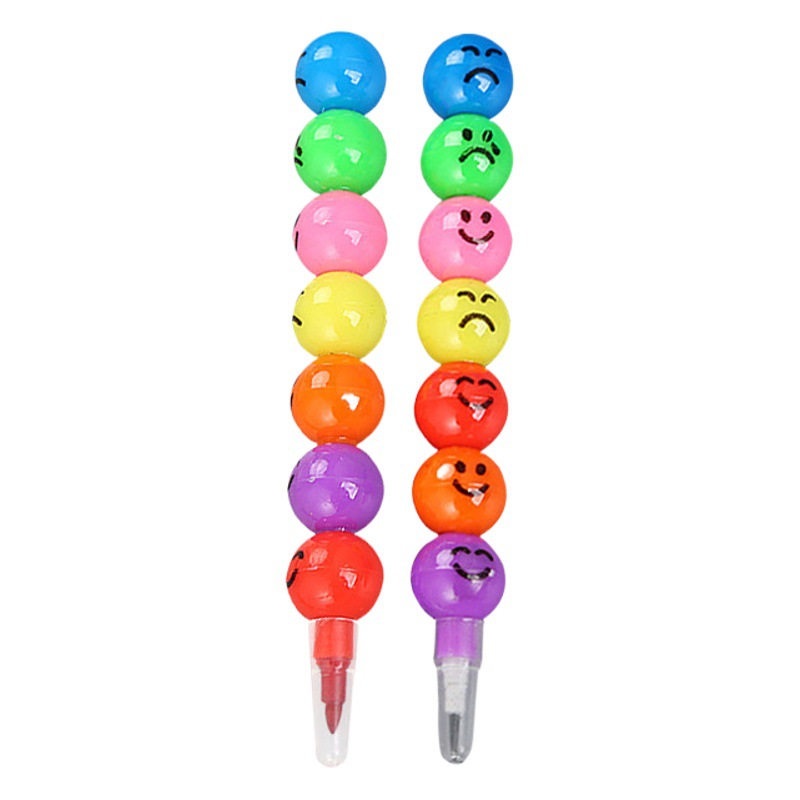 Creative candied haws crayon cute expression beads pencil student stationery unsharpened pencil children's graffiti brush