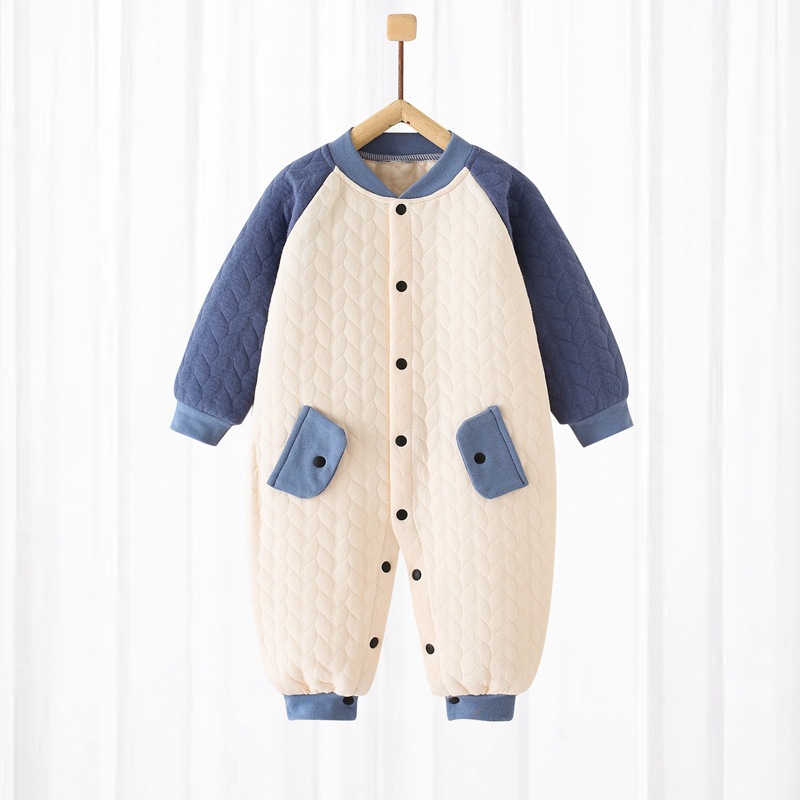 Picture of Baby's Jumpsuit Spring and Autumn Pure Cotton Warm Cotton Jacket Autumn Clothes Baby's Thickened Winter Pajamas Newborn Clothes