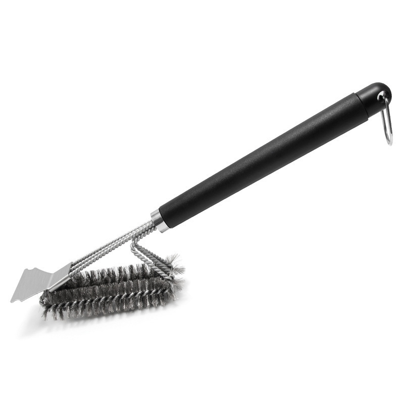 Picture of Spot Amazon barbecue grill brush 12 inch triangle steel wire barbecue cleaning brush household commercial barbecue sponge brush