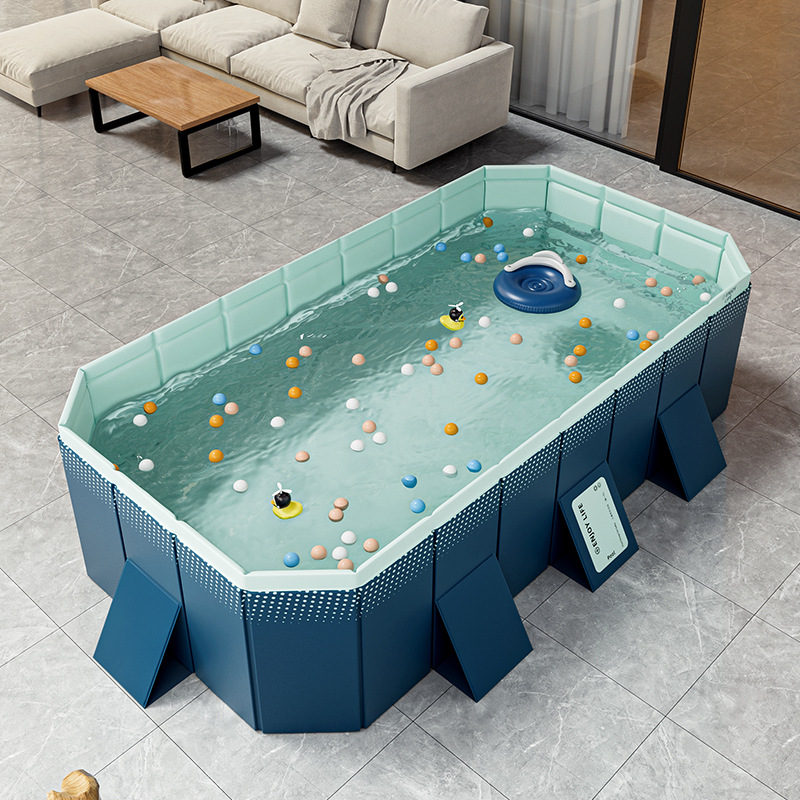 Picture of Circle Qi Swimming Pool Thickened Wear-resistant Inflatable Swimming Pool Outdoor Non-inflatable Foldable Paddling Pool Children's Household Pool