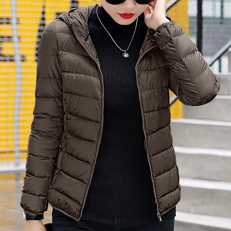 Picture of New Hooded Down Cotton-padded Jacket Women's Short plus size Thickened Warm Clothes Korean Style Simple Casual Fashionable Lightweight Jacket