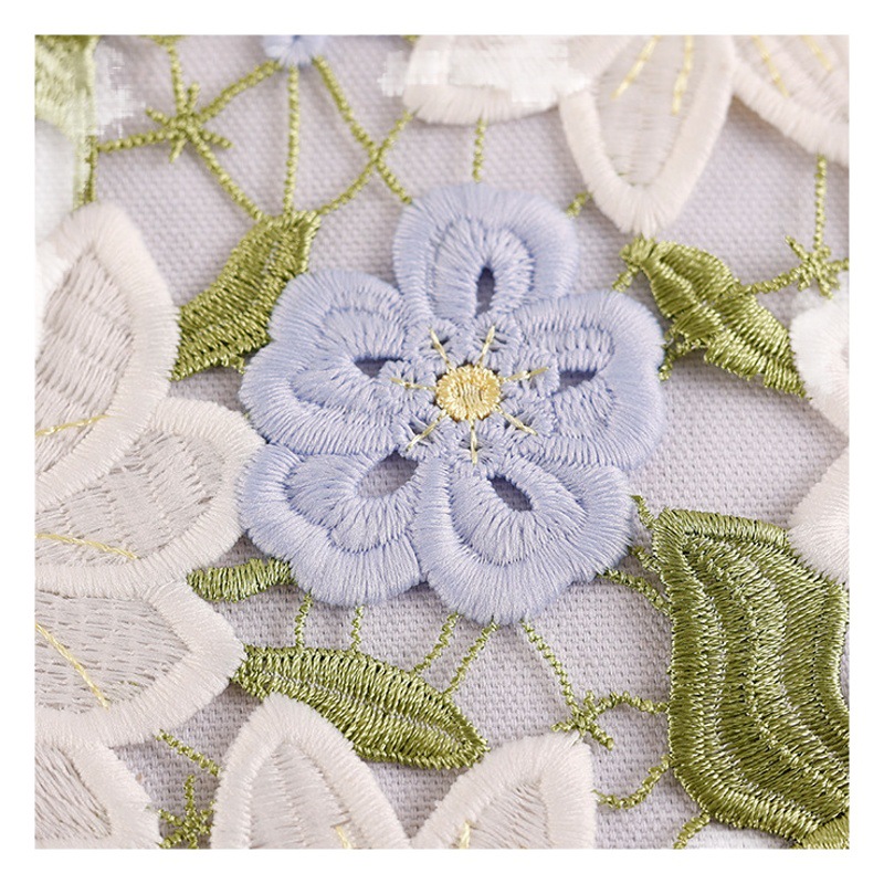 Picture of Spot Spring and Summer Three Color Water Hibiscus Water Soluble Embroidery Hollow Carved Fashion Clothes Group Dress Fabric