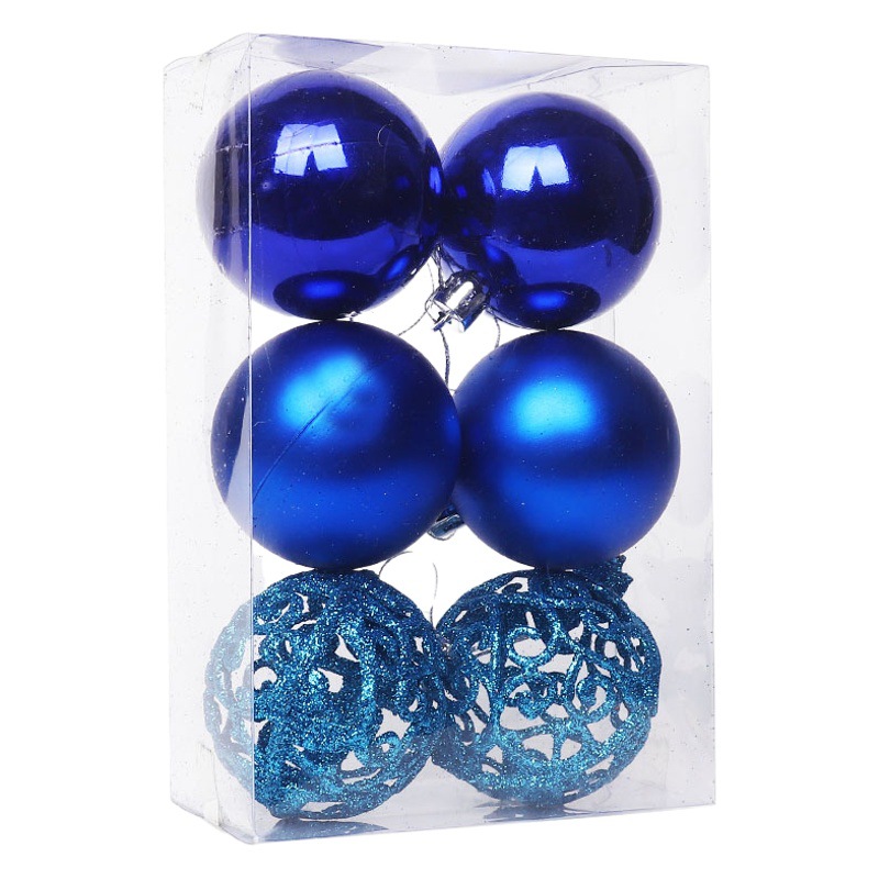 Cross-border Electroplating Hollow Christmas Ball Decoration 6cm8cm Color Plastic Ball Christmas Tree Pendant Holiday Arrangement Supplies