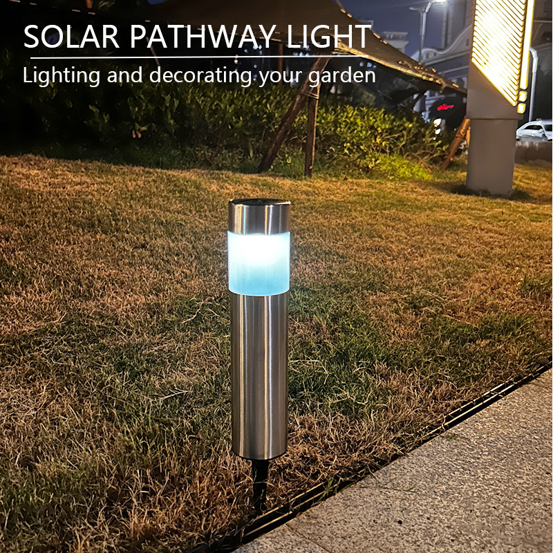 Solar Outdoor Garden Light Landscape Decorative Atmosphere Light Household Stainless Steel Floor Light Luminous Solar Lawn Light