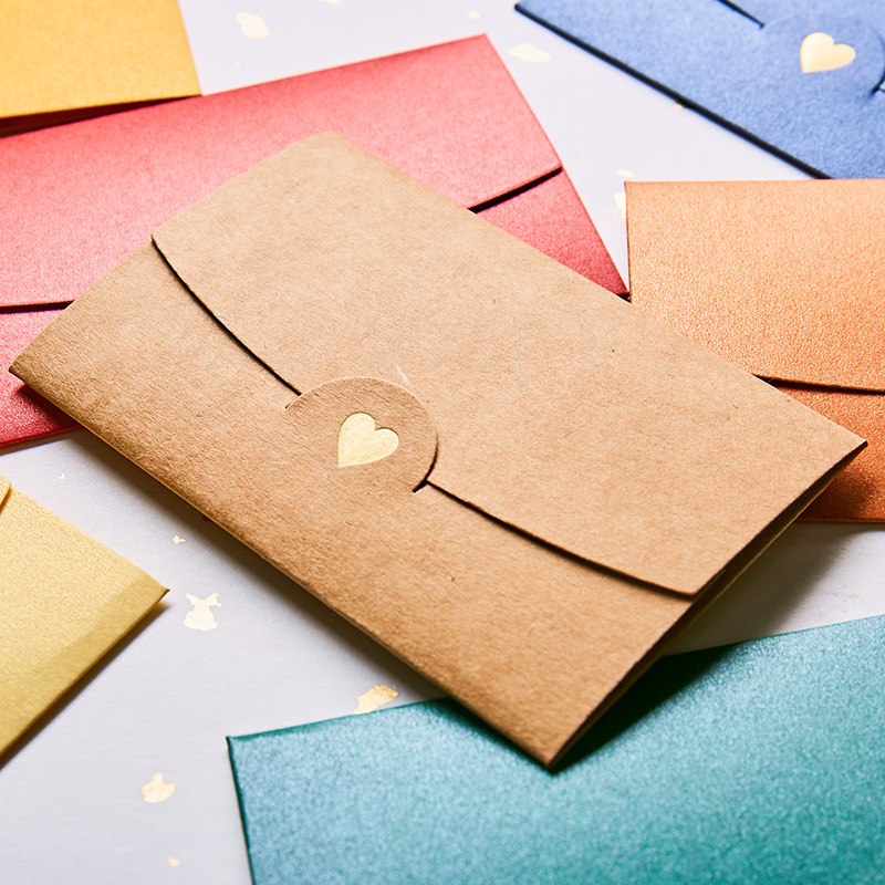 Picture of Small greeting card envelope card sleeve gilded love special paper envelope western color small envelope pearl paper envelope