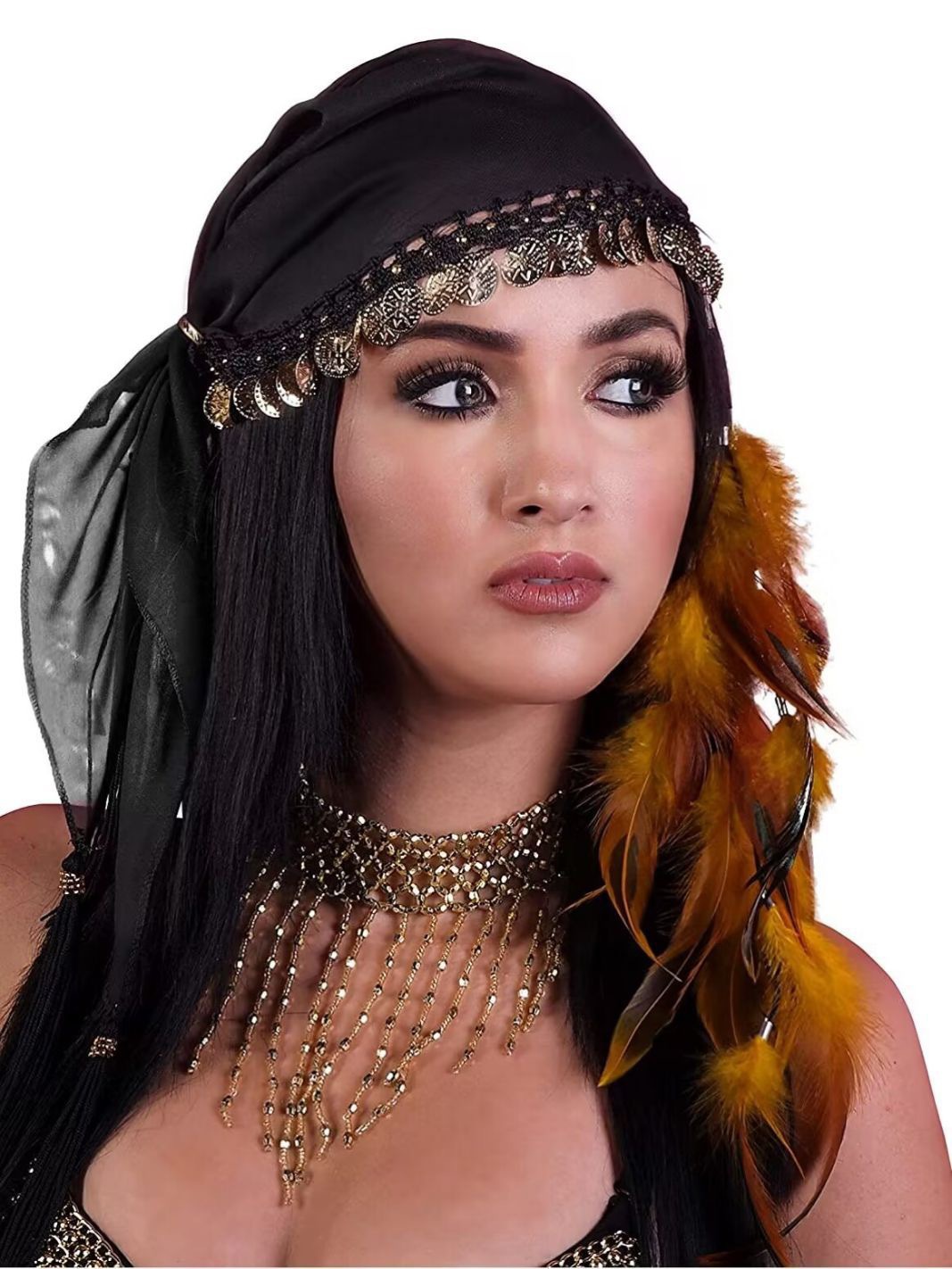 Belly Dance Jewelry, Gyspy Coins, Bandanas, Dance Performances, Accessories, Headgear, Folklore Hats, Amazon Cross-Border