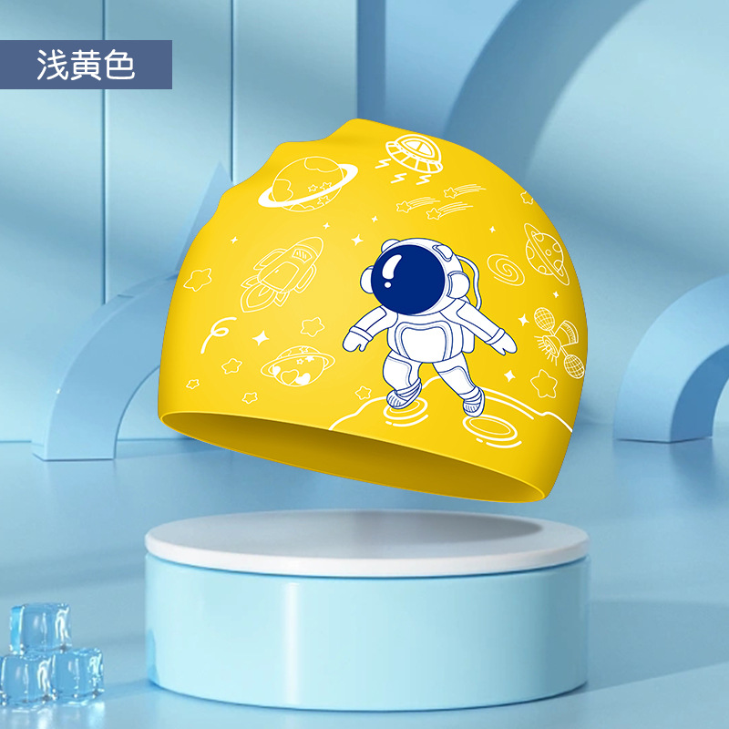 Picture of Adult silicone waterproof swimming cap boys and girls Universal silicone swimming cap increase head swimming cap factory direct sales