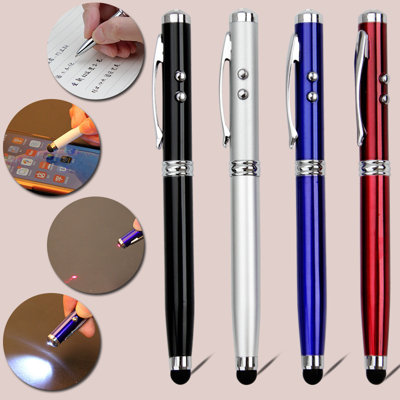 Multifunctional Capacitive Pen Four-In-One Touch Touch Screen Customized Logo Laser Infrared Writing Indicator Metal Pen