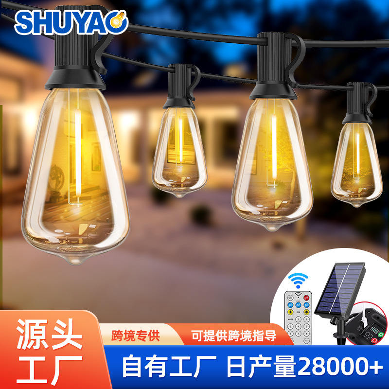 St38 Solar String Lights Courtyard Atmosphere Outdoor Waterproof Campsite Decorative Lights Led Waterfall Lights Landscape String Lights