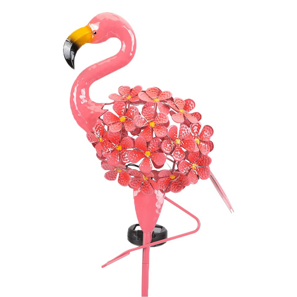 Cross-border solar flamingo lawn lamp ground plug lamp landscape lamp decoration outdoor Villa Garden Garden lamp