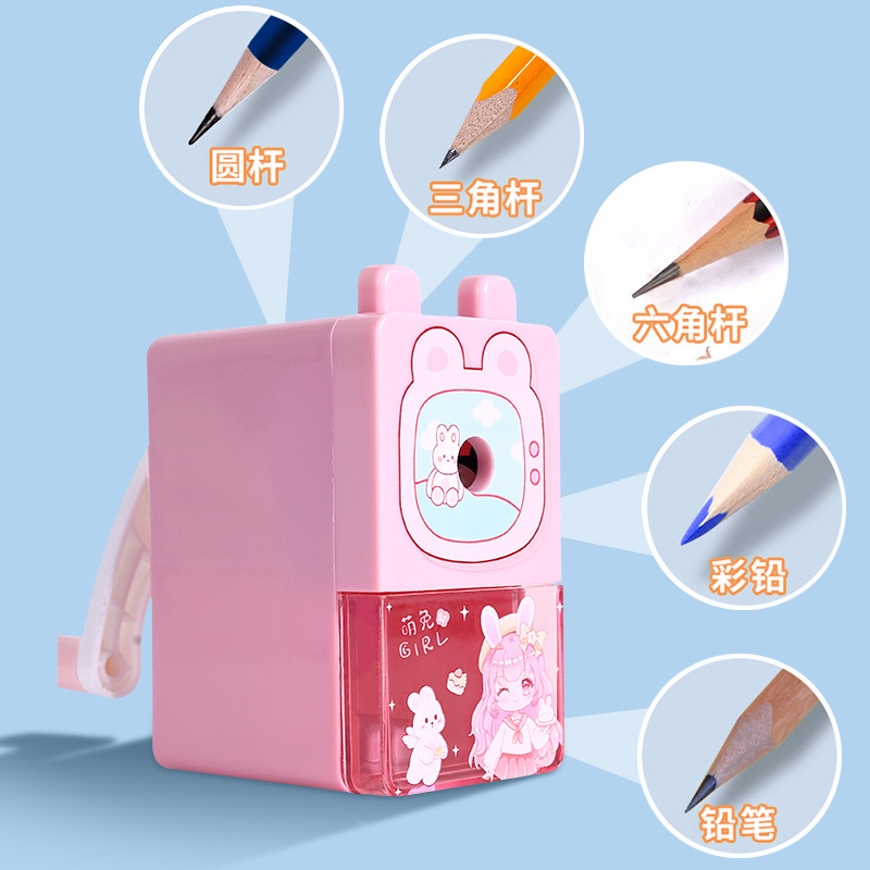 Picture of Oberchan Mini small size Pencil sharpener Cute Stationery Small Portable Spin Pencil sharpener for Children and Primary School Students