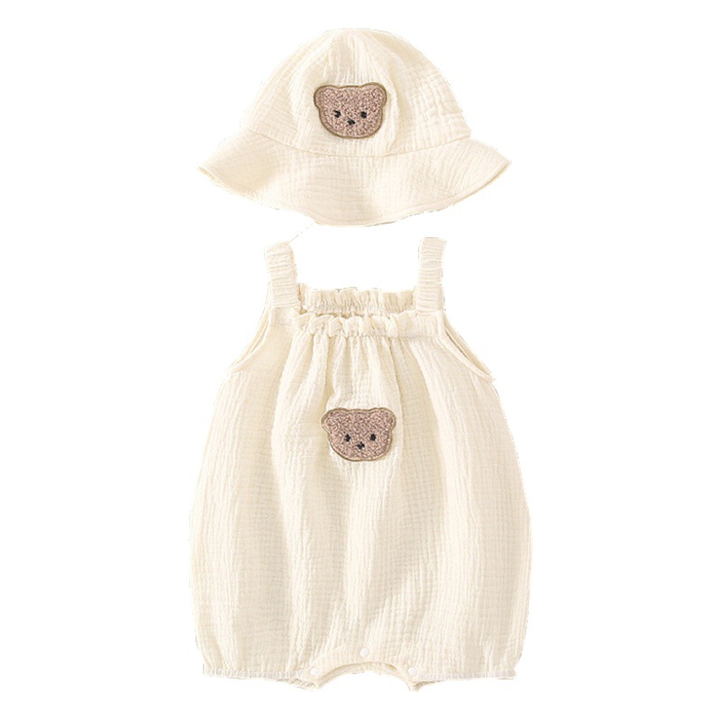 Super Cute Newborn Baby One-piece Clothes for Boys and Girls Baby Hare Clothes Climbing Wear Thin Bag Fat Clothes Suspenders Suit Summer