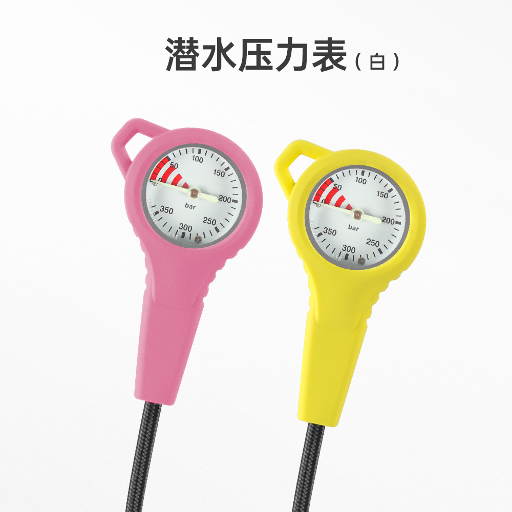 DIDEEP Metal Submersible Residual Pressure Gauge Residual Pressure Tube Braided Carbon Fiber Luminous Pressure Gauge BCD Steel Gauge High Pressure Tube