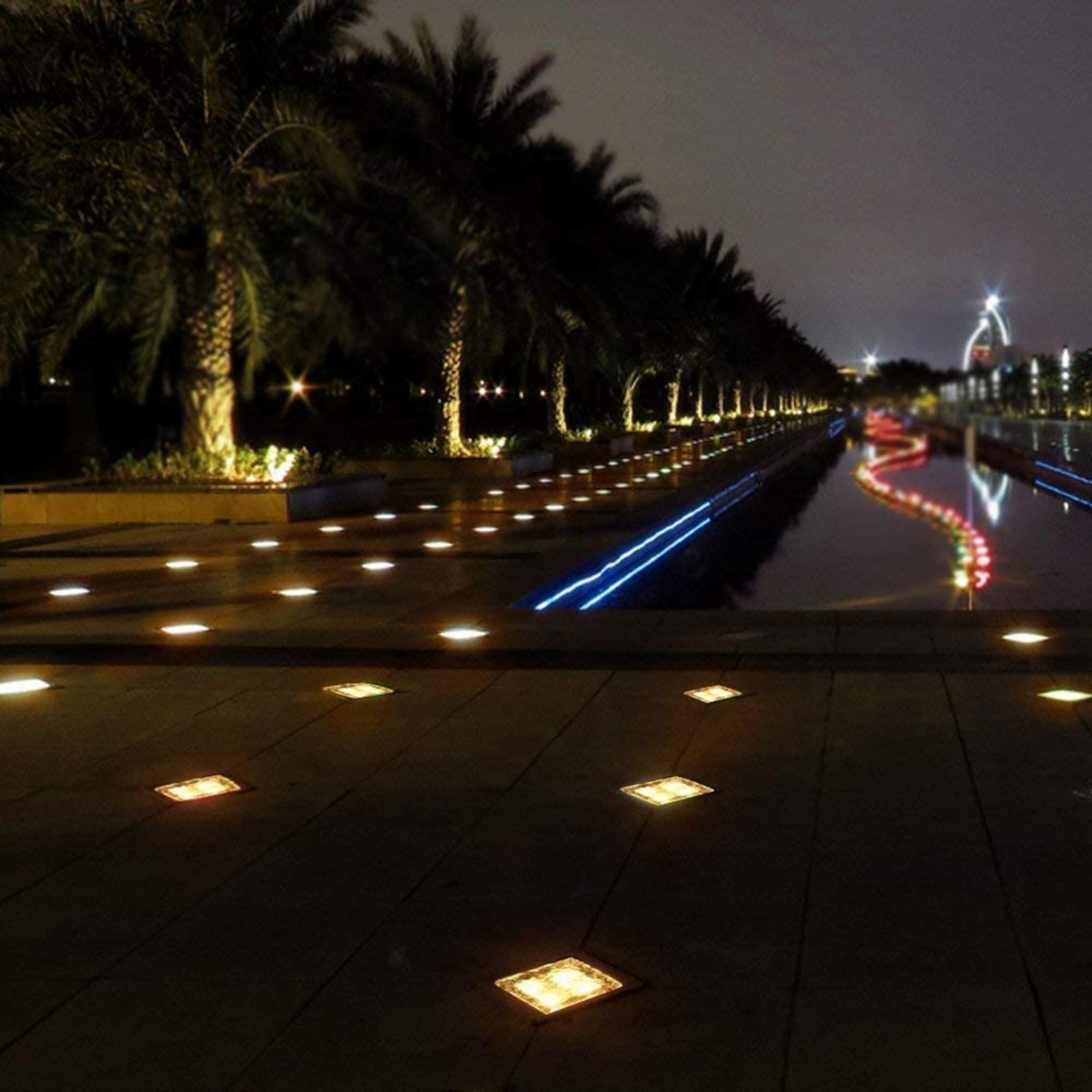 Picture of Solar Outdoor Garden Light Terrace Lawn Light Decorative Atmosphere Light Waterproof Ice Brick Light Garden Landscape Floor Tile Light
