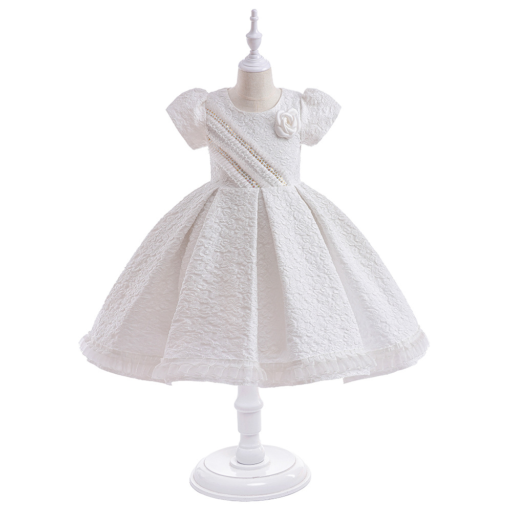 Amazon 2024 New Forged Children's Princess Dress Puff Sleeve Fashionable Middle Children's Birthday Dress Spot Wholesale