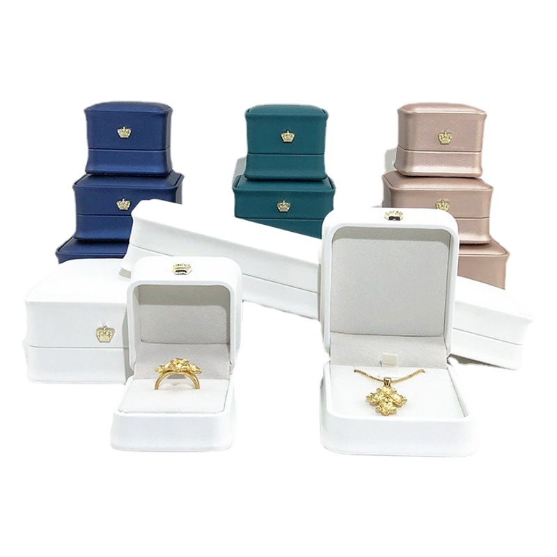 Crown Waist Pu Leather Jewelry Box Ring Box Pendant Bracelet Box Jewelry Box Wholesale