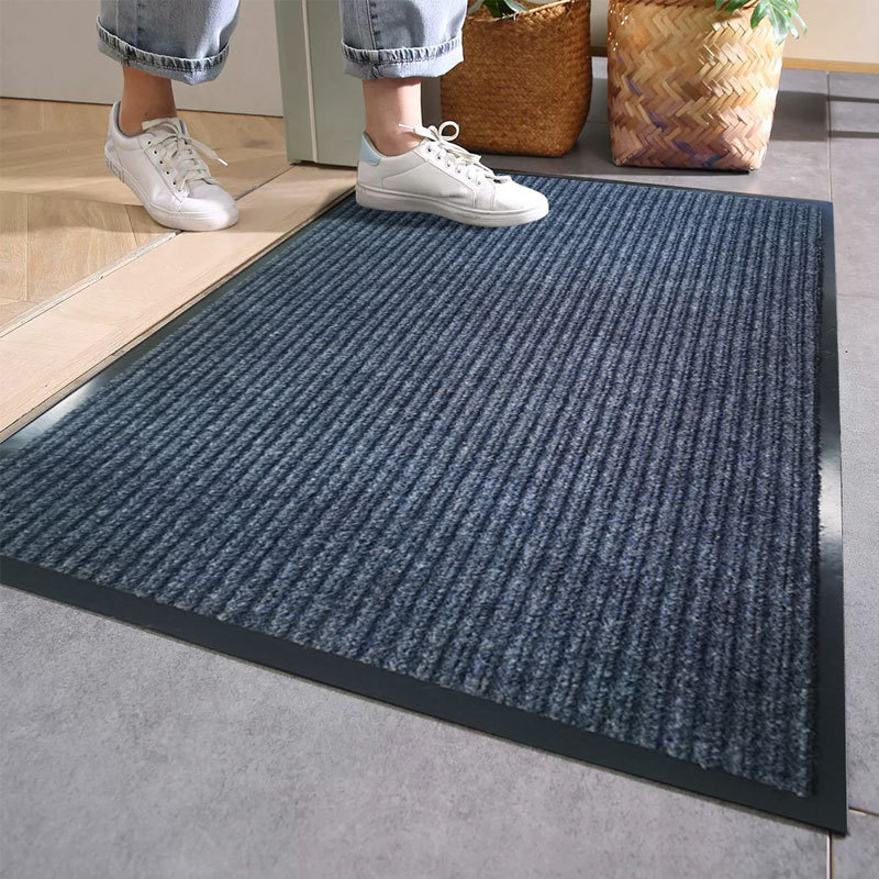 Picture of Pvc Double Stripesd Floor Mats, Door Non-Slip Mats, Absorbent Foot Mats, Commercial Hotel Entrance Door Carpet Bottom Mats, Door Mats