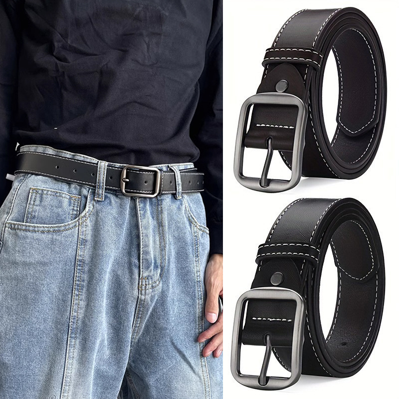 Casual Pin Buckle Belt Men's Hong Kong-style Trendy Ins Simple Jeans Belt Unisex All-match Trouser Belt