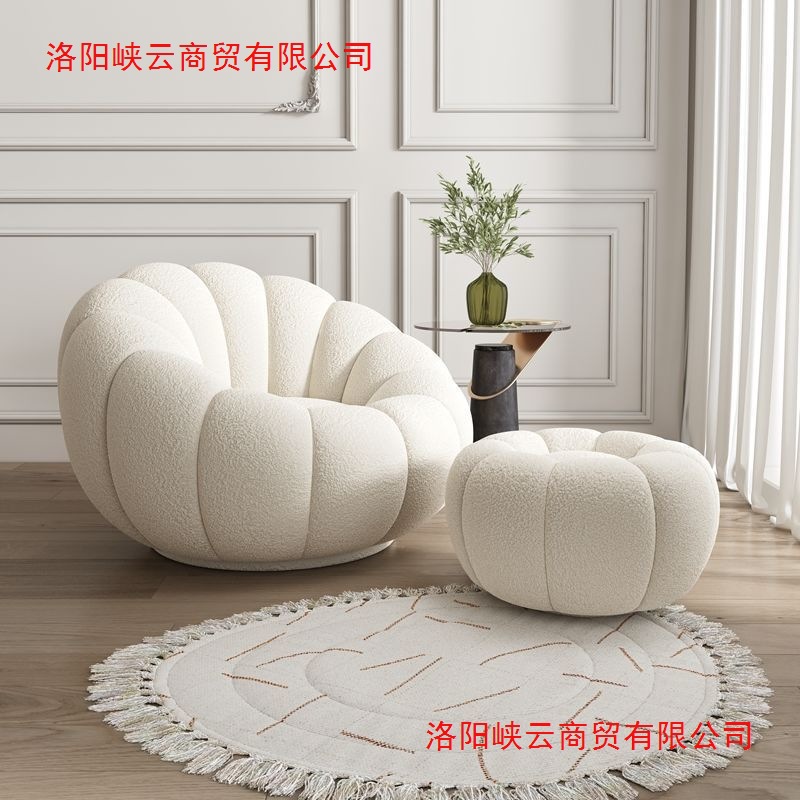 Picture of Internet celebrity pumpkin lazy sofa, single and double sofa chair, lambswool sofa balcony, swivel lounge chair, can lie down and sleep