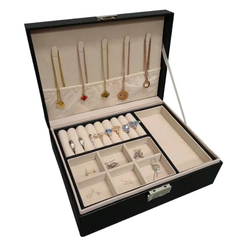 Jewelry Box Storage Box Premium Super Capacity Bracelet Earrings Earrings Earrings Necklace Ring Jewelry Finishing Box