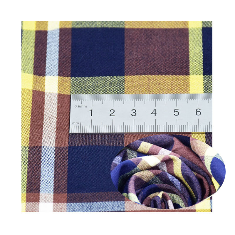 TR polyester viscose plaid woven fabric four-sided elastic yarn-dyed fabric shirt dress pants fabric