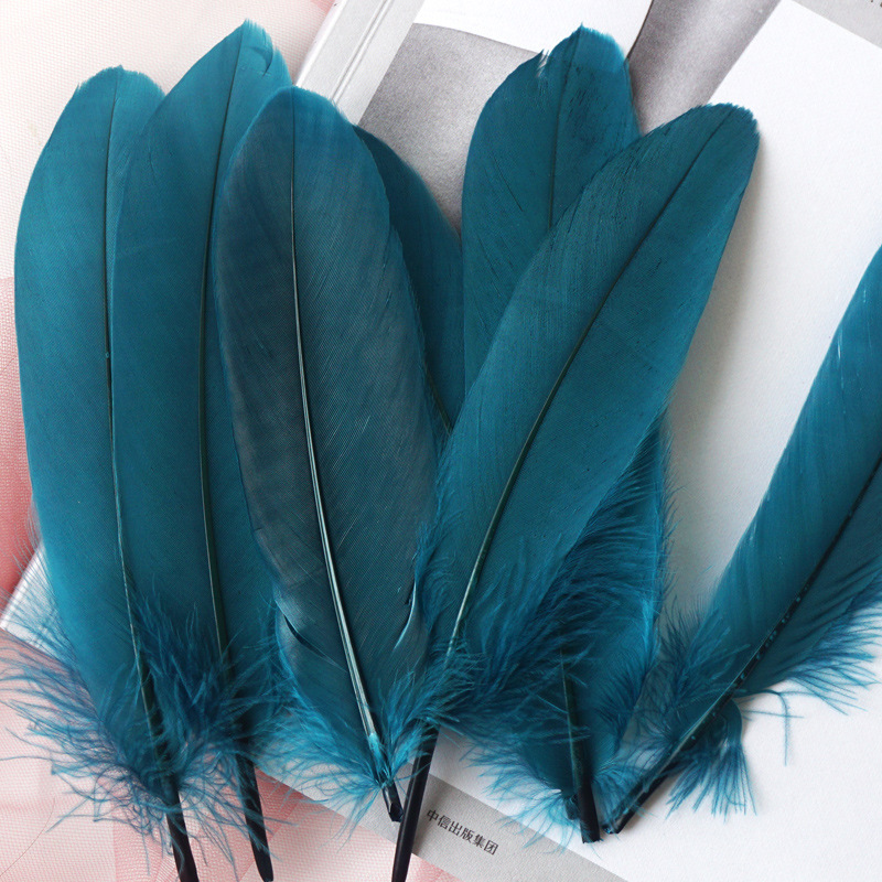 Picture of Feather color goose feather hard big floating dream catcher sunflower kindergarten handmade art class material wings decoration