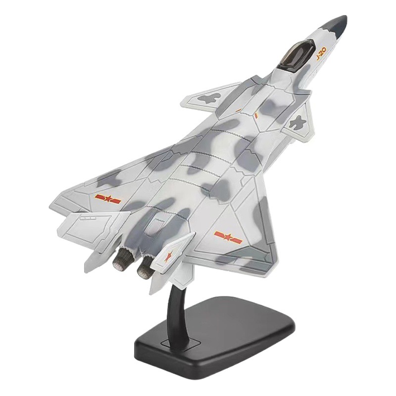 J-20 aircraft alloy model simulation metal ornaments sound and light bomber toy boy cross-border Amazon New