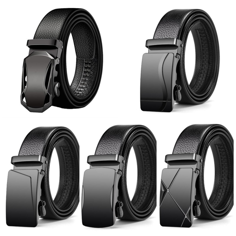New In-Stock Wholesale Men's Belt with Pebbled Texture, Simple Business Men's Belt, Customizable with Logo, Gift Box