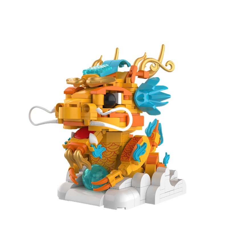 Jiaqi 2025 Xianglong JK5137 Mountain and Sea Sutra God Beast Gift Box Chinese Style Lion Dance Rui Beast Assembled Toy Gift