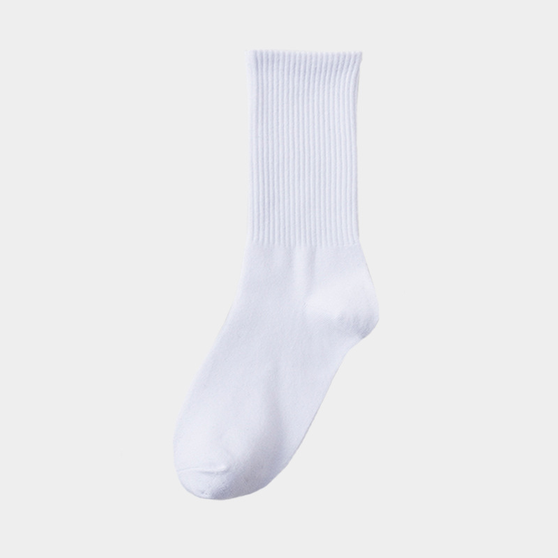 Picture of Socks women's mid-calf length socks men's deodorant cotton couple socks student stockings ins trendy long black white spring and autumn cotton socks