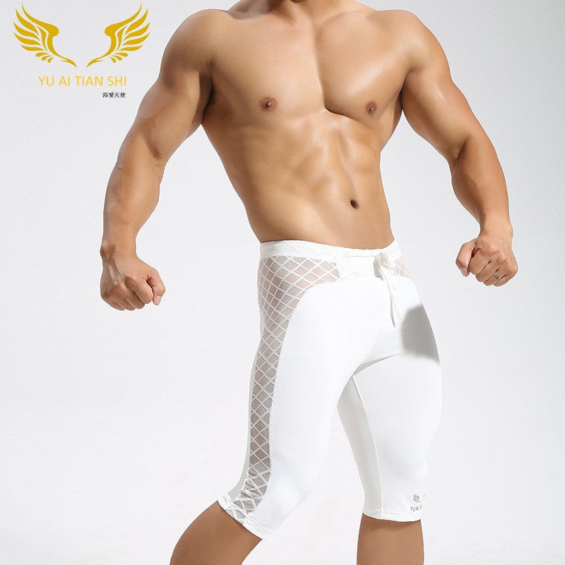 Manufacturers men's pants foreign trade sexy hip hip with sports fitness pants nylon swimming pants bicycle pants