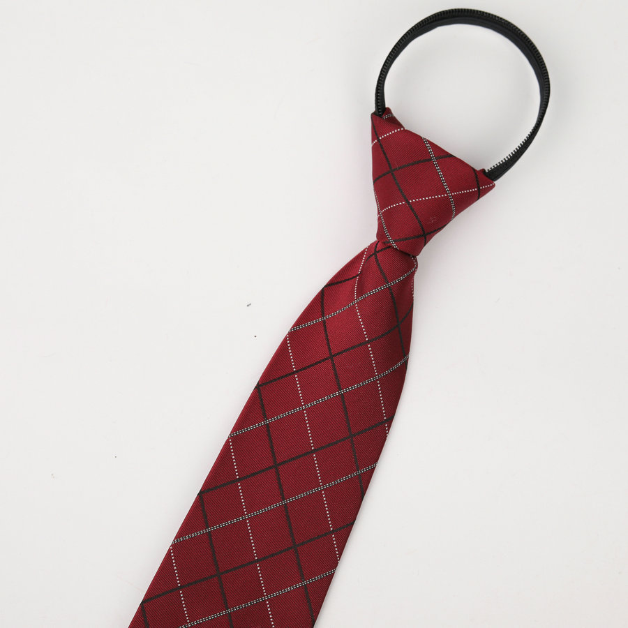 Picture of Men's business formal wear stripe free zipper wholesale lazy tie 8CM logo LOGO factory wholesale