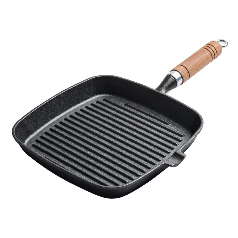 Picture of Source manufacturer cast iron steak frying pan uncoated non-stick household striped 24cm fried steak special pot pan