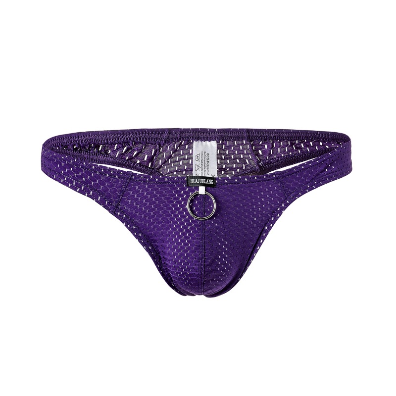Picture of Thong men's sexy breathable fashion underwear honeycomb mesh ice silk nylon high-end comfortable T pants