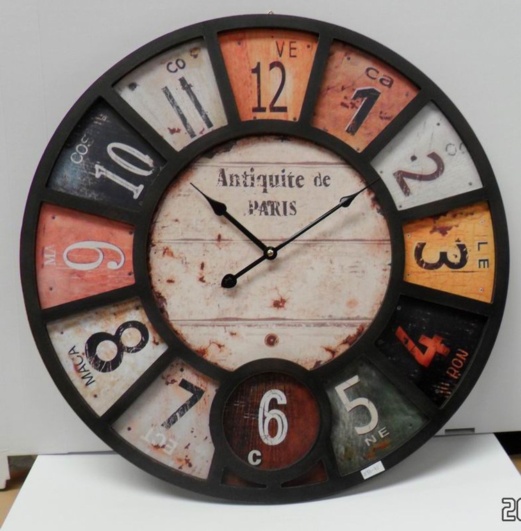 Picture of Factory wholesale wrought iron clock Amazon wall clock product retro wall clock decorative wall clock round clock