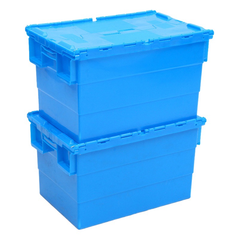 Blue flip transport box 600-300 oblique logistics box hardware auto parts mechanical tools storage box
