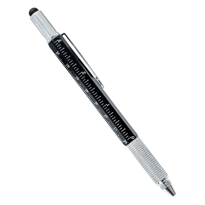 Multifunctional metal tool pen six-in-one touch screen painting double-headed screwdriver level meter business Wholesale gift pen