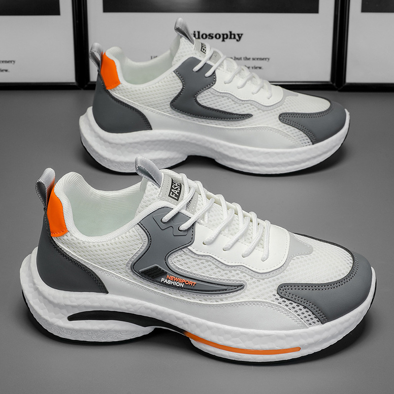 Men's Shoes 2025 Spring and Summer New Men's Soft-Soled Mesh Sports Shoes Breathable Shock-Absorbing Soft Casual Shoes Running Shoes