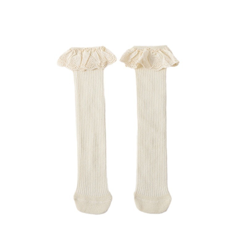 Picture of New children's socks spring and autumn girls large children's socks without heel tube socks South Korea lace baby cotton socks wholesale