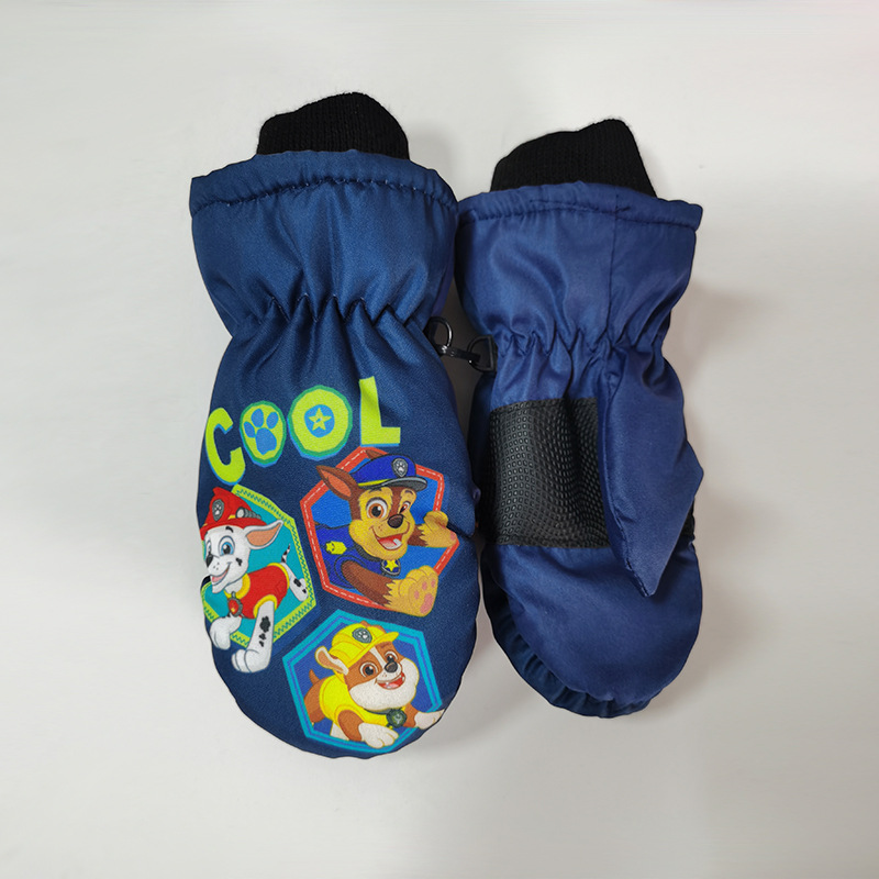 Picture of Carefully Selected Cartoon Printed Mittens Kidsren's Warm Gloves 2-6 Years Old Winter Outdoor Sports Windproof Ski Gloves