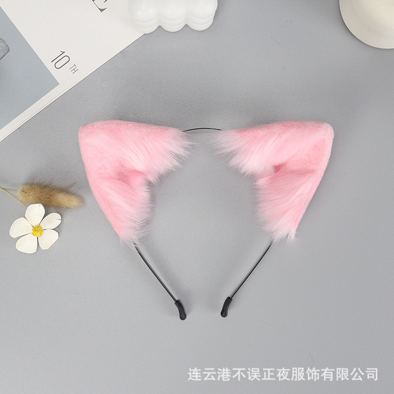 Don't Mistake Night Fox Cat Ears Headband Plush Beast Ears Headband cosplay Dress Up Props KC Headwear Accessories