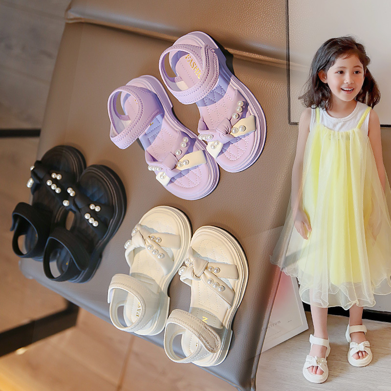 Children's Sandals New 2025 Summer Comfortable Fashion Casual Simple Girls Beach Shoes Korean Style Children's Shoes for Students