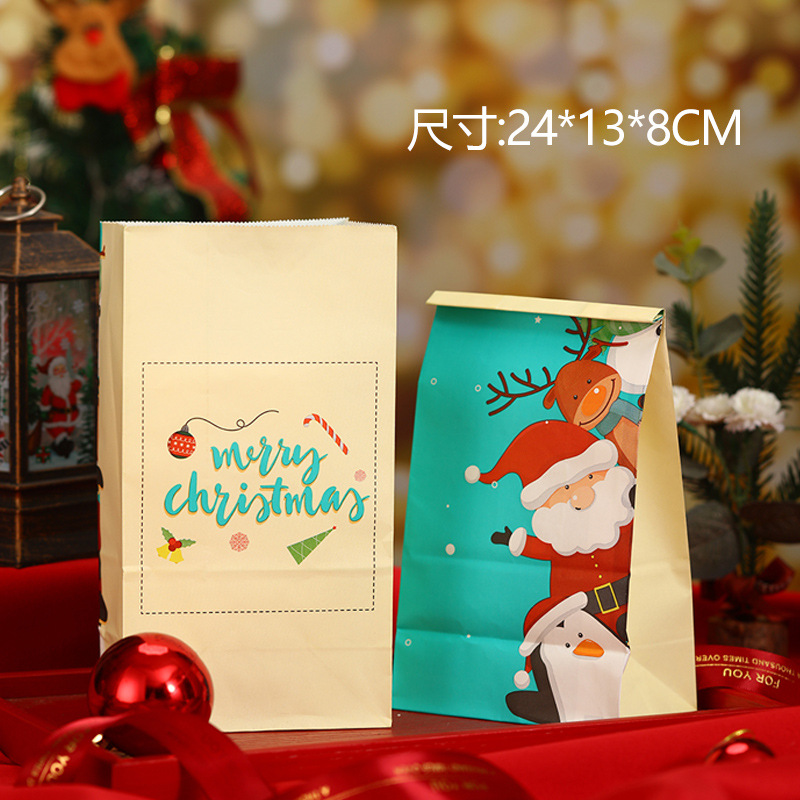 Picture of Spot New Christmas Kraft Paper Bag Christmas Eve Handbag Candy Gift Bag Apple Packaging Gift Paper Bag