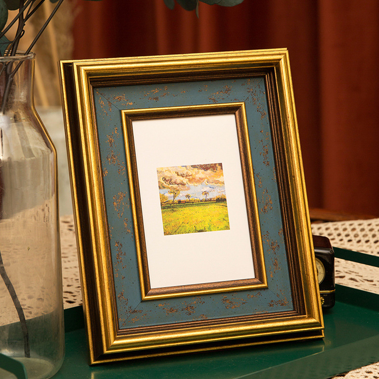 American retro nostalgic small picture frame 6 7 8-inch mounting frame photo frame wash photo made wall-mounted photo frame decoration